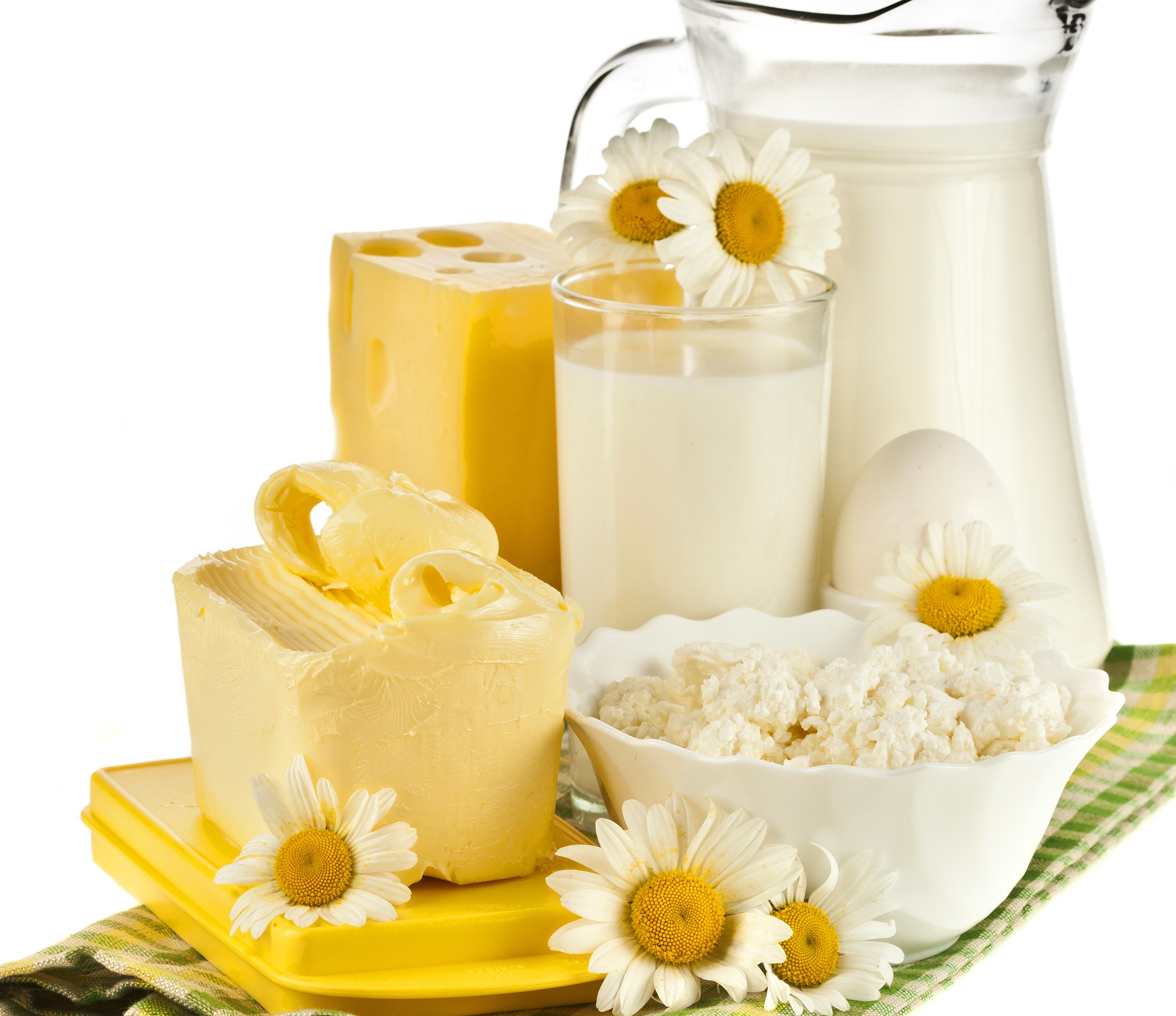 Dairy products with daisies