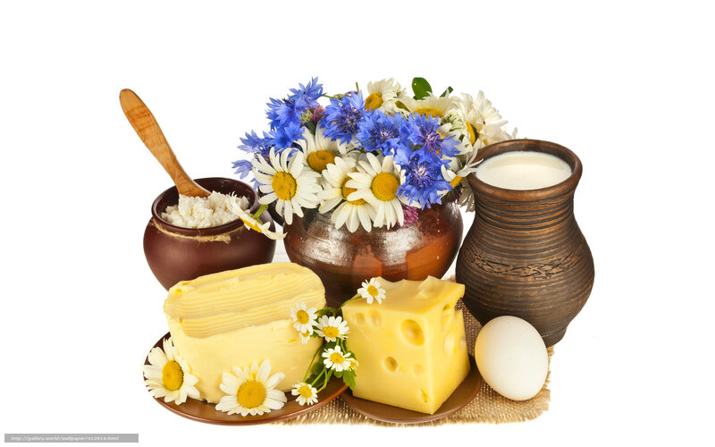 Dairy Products with Flowers — Yellow, Serene