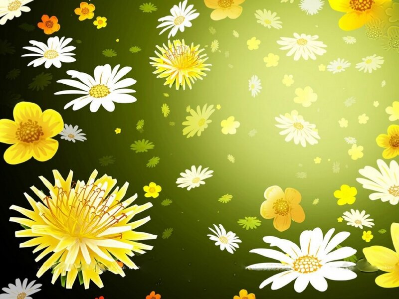 Daisies and Dandelions — Green