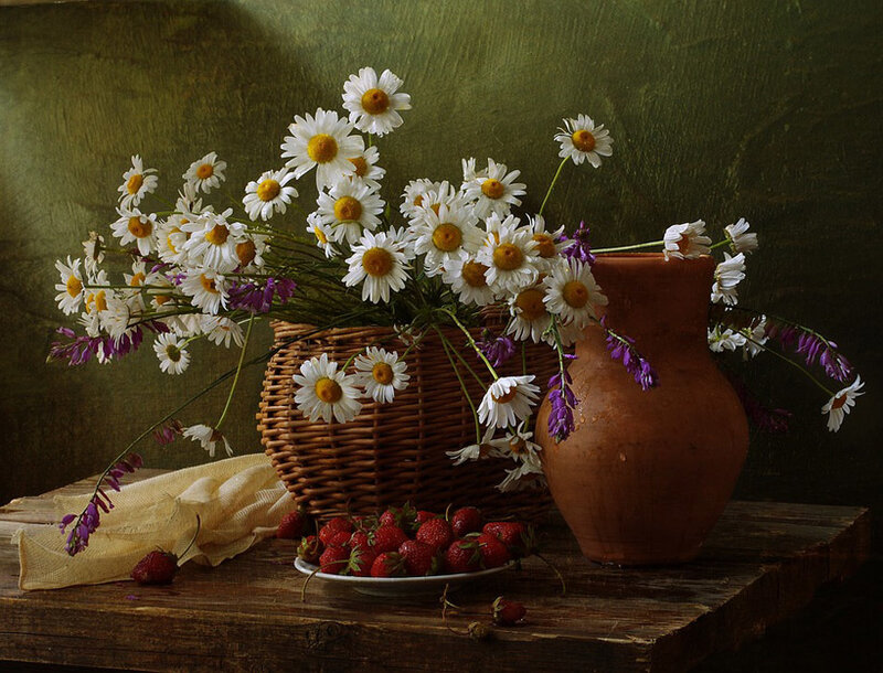 Daisies and Strawberries