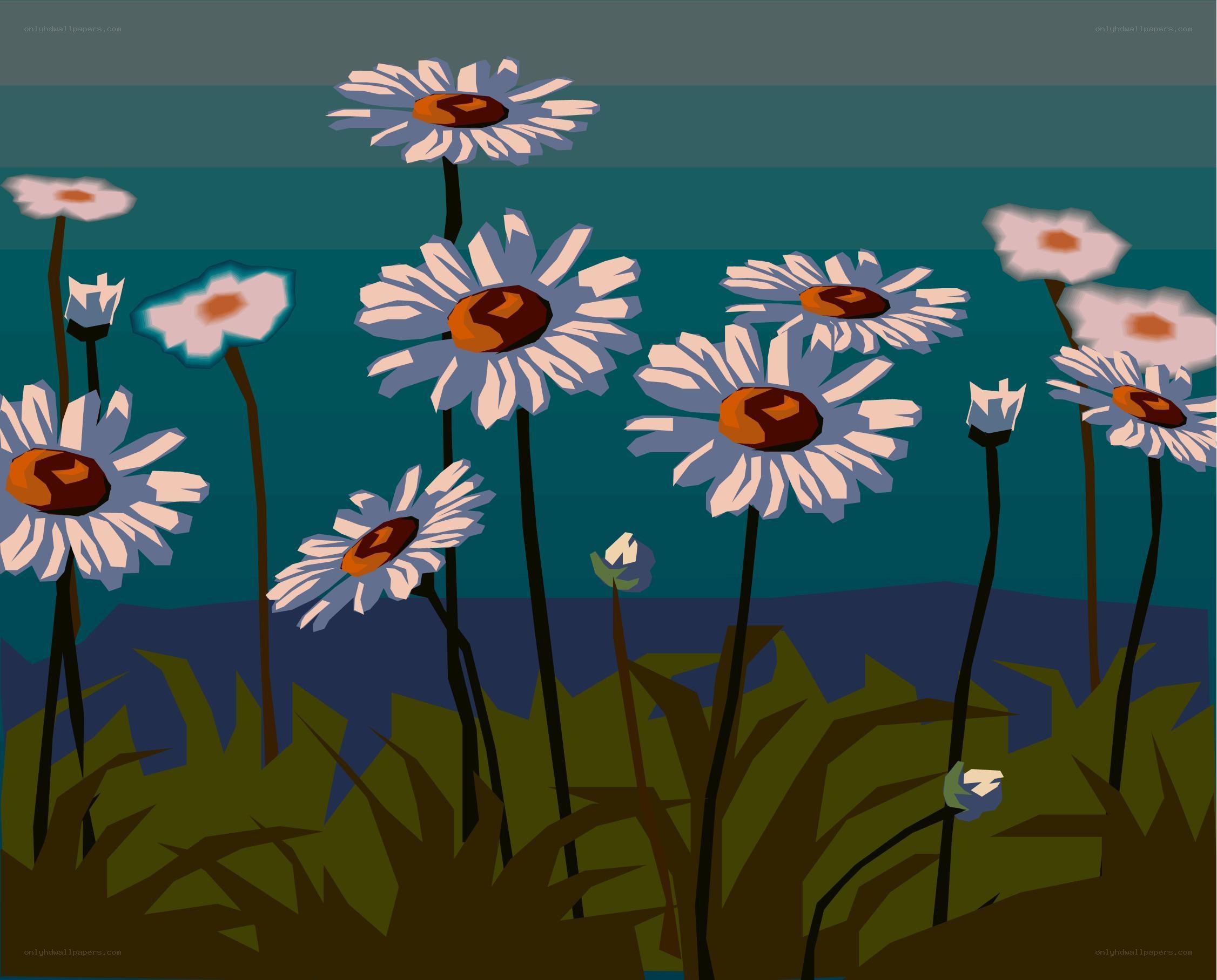 Daisies in a field