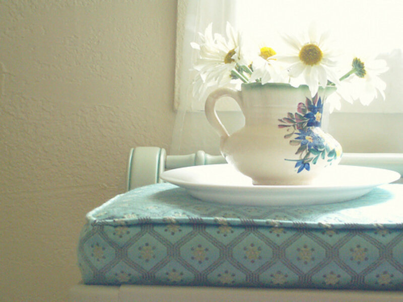 Daisies in a Pitcher — White, Serene