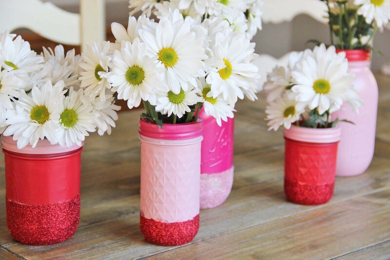 Daisies in Painted Jars