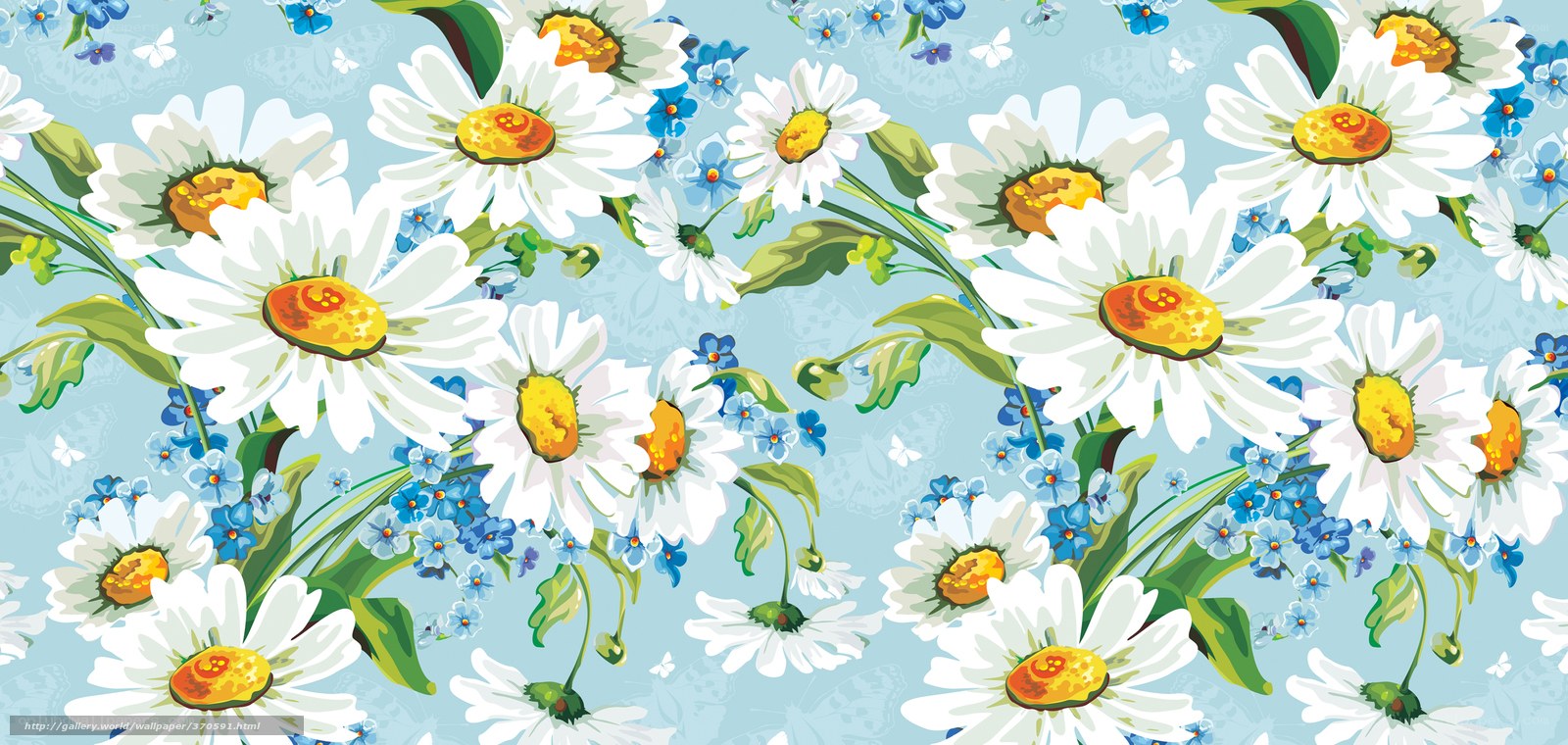 daisy and forget-me-not pattern