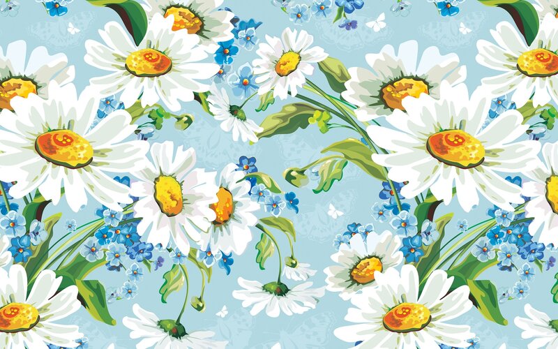 daisy and forget-me-not pattern