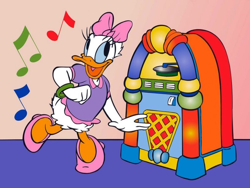Daisy Duck dancing with jukebox