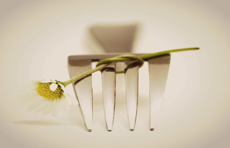Daisy Flower on Fork