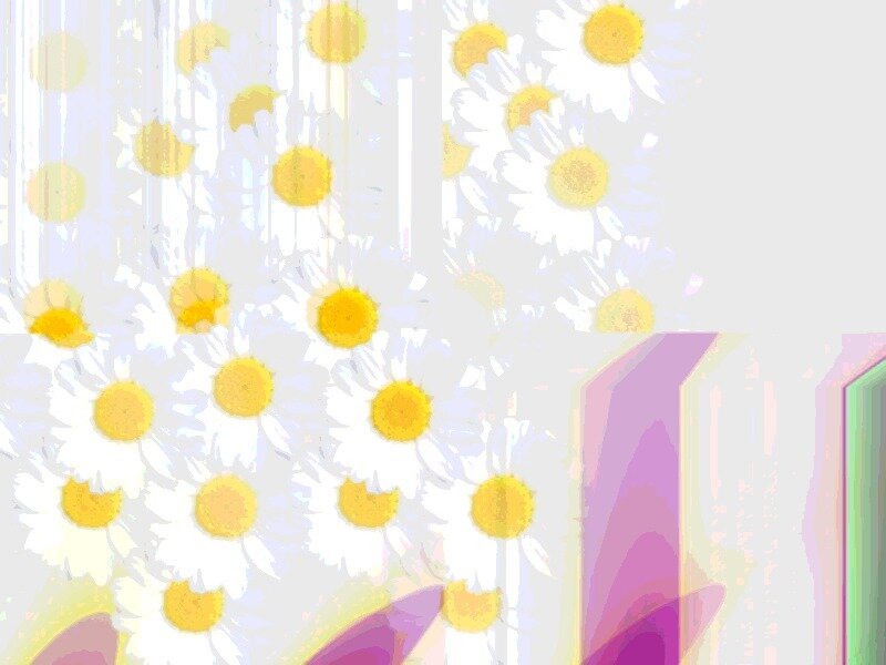 daisy pattern with abstract shapes