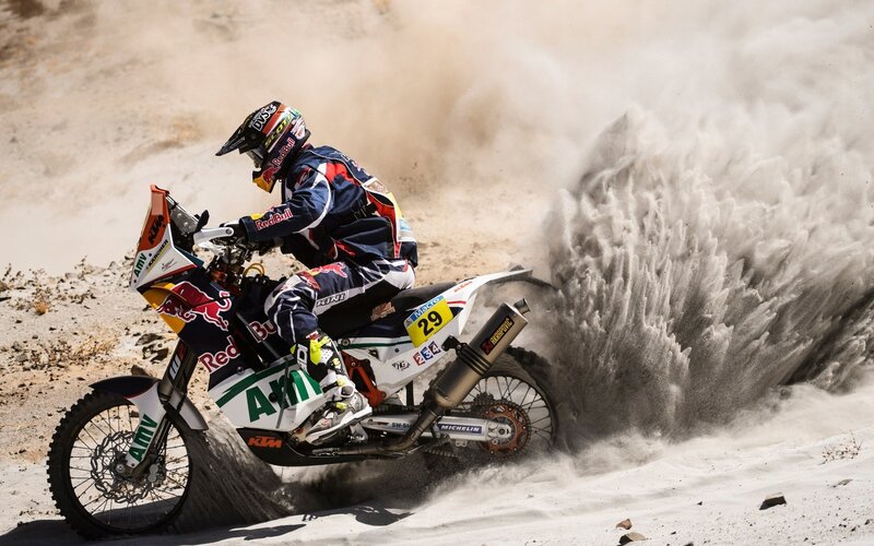 Dakar Rally racer on dirt bike