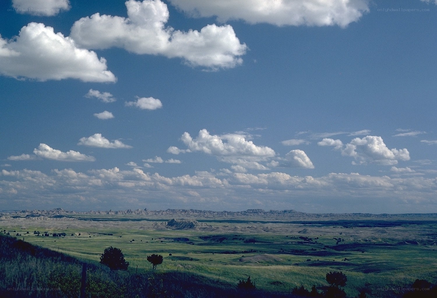 Dakota badlands under cloudy sky