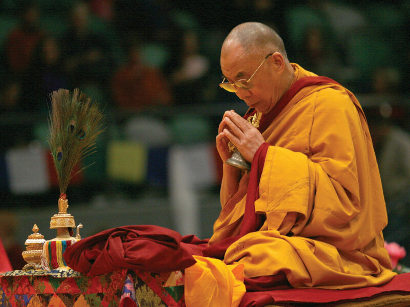Dalai Lama in prayer