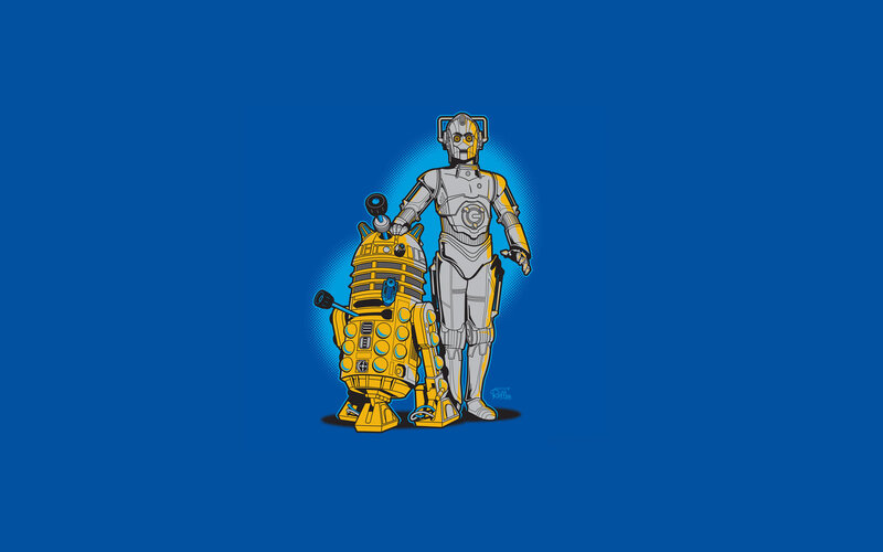 Dalek and Cyberman illustration