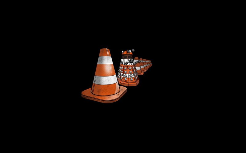 Dalek and Traffic Cone — Black