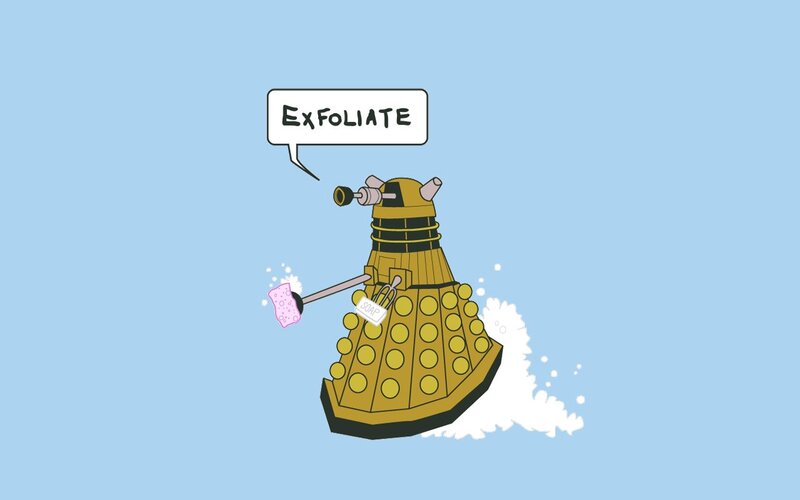 Dalek Exfoliating — Blue, Humorous