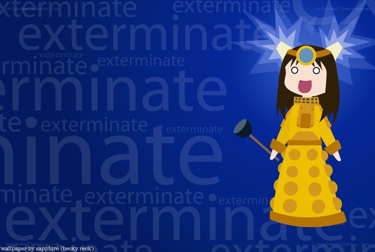 Dalek girl with exterminate text