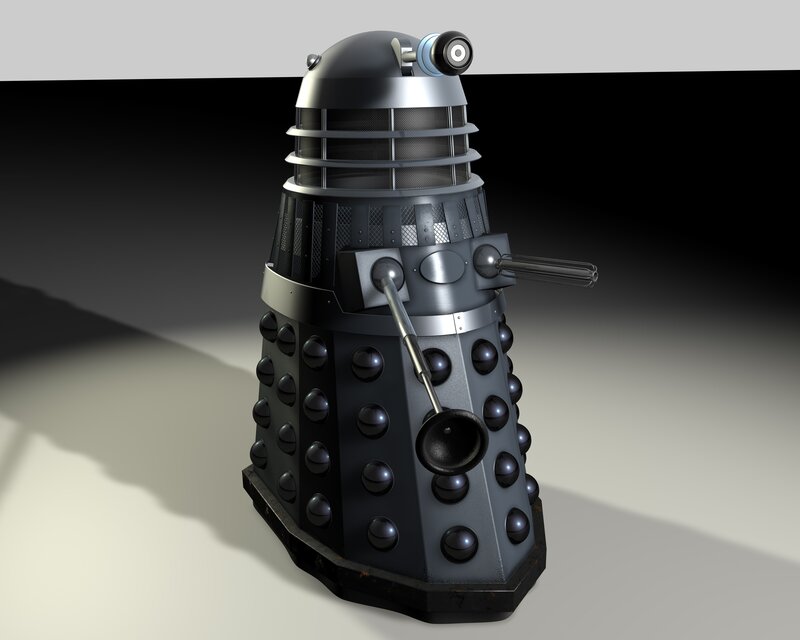 Dalek Robot — Black, Dramatic, 3d Render
