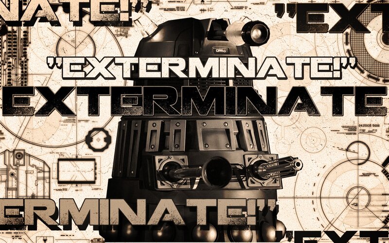 Dalek Robot — Black, Dramatic, Illustration