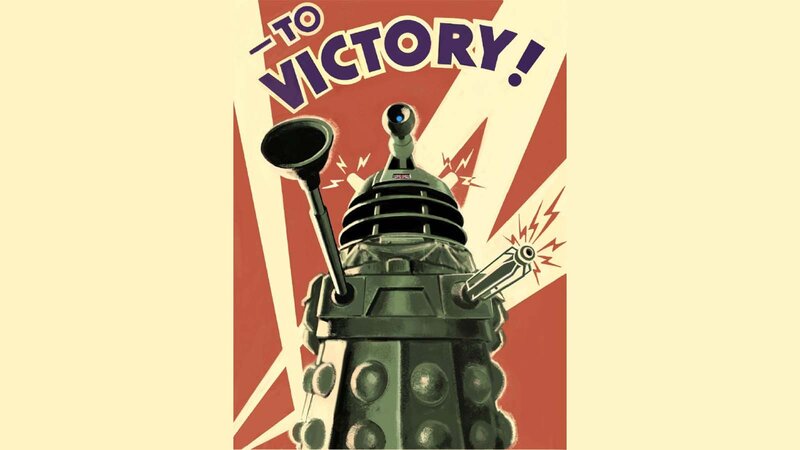 Dalek Robot — Red, Dramatic, Illustration, Propaganda Poster