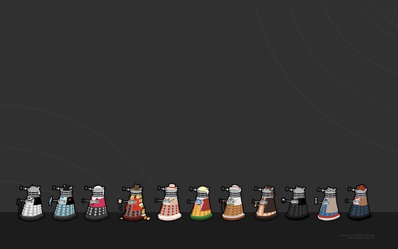 Dalek Robots in a Row — Black