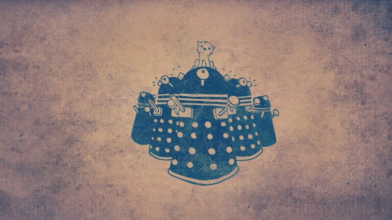 Dalek with Cat on Top — Blue