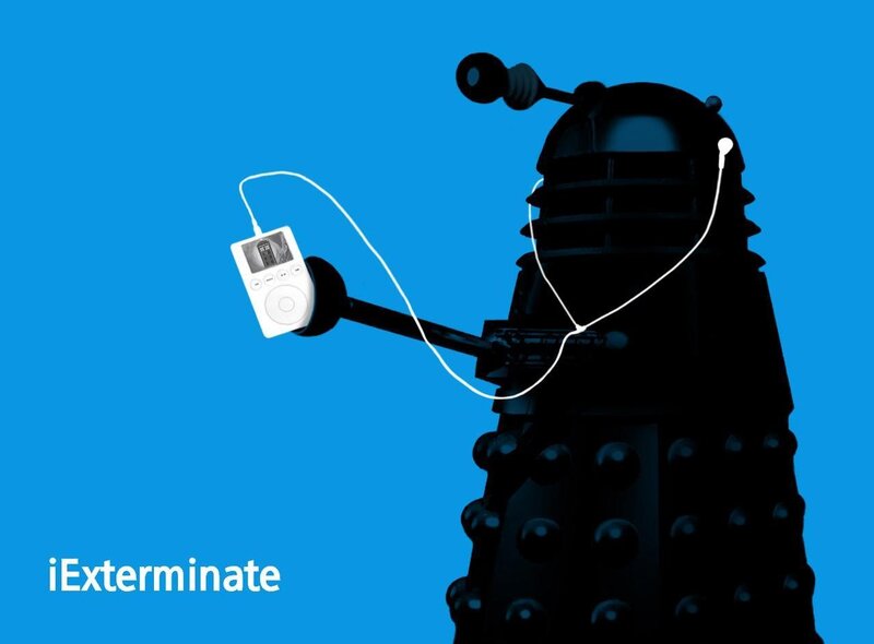 Dalek with IPod — Blue
