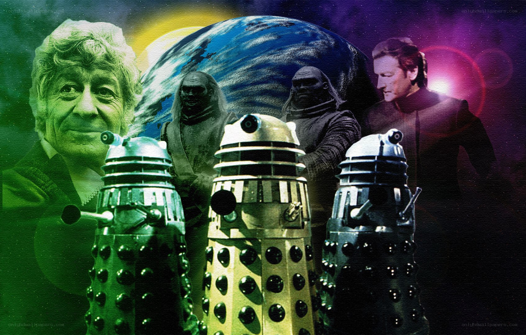 Daleks and Time Lords collage
