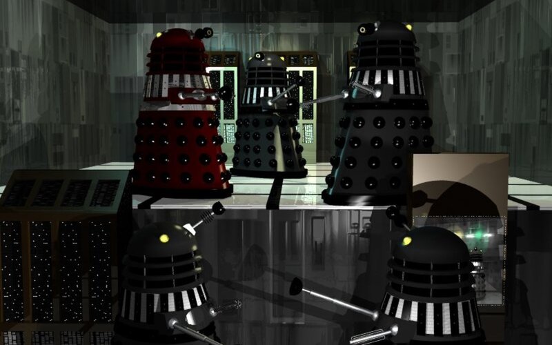 Daleks in a control room