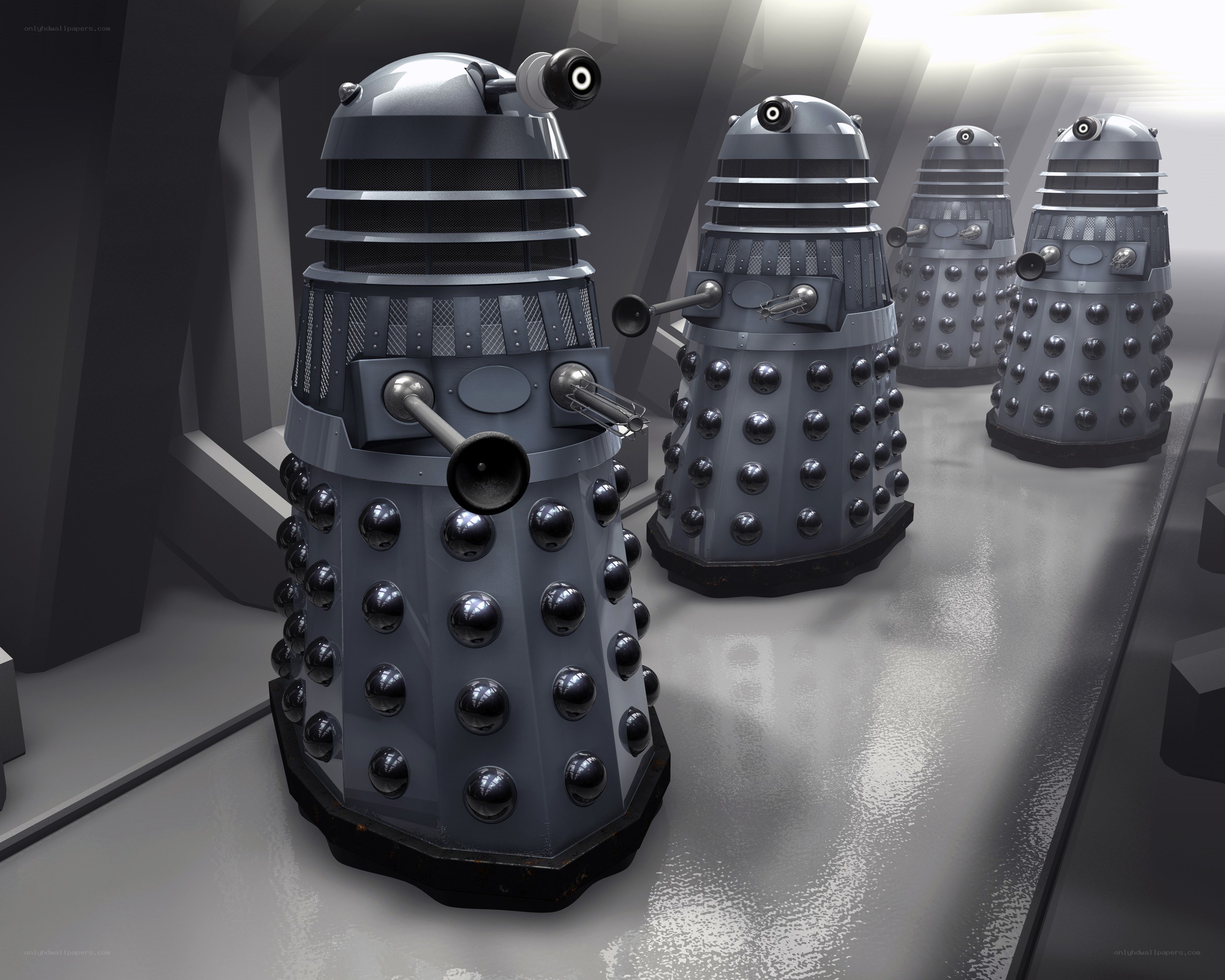 Daleks in a corridor