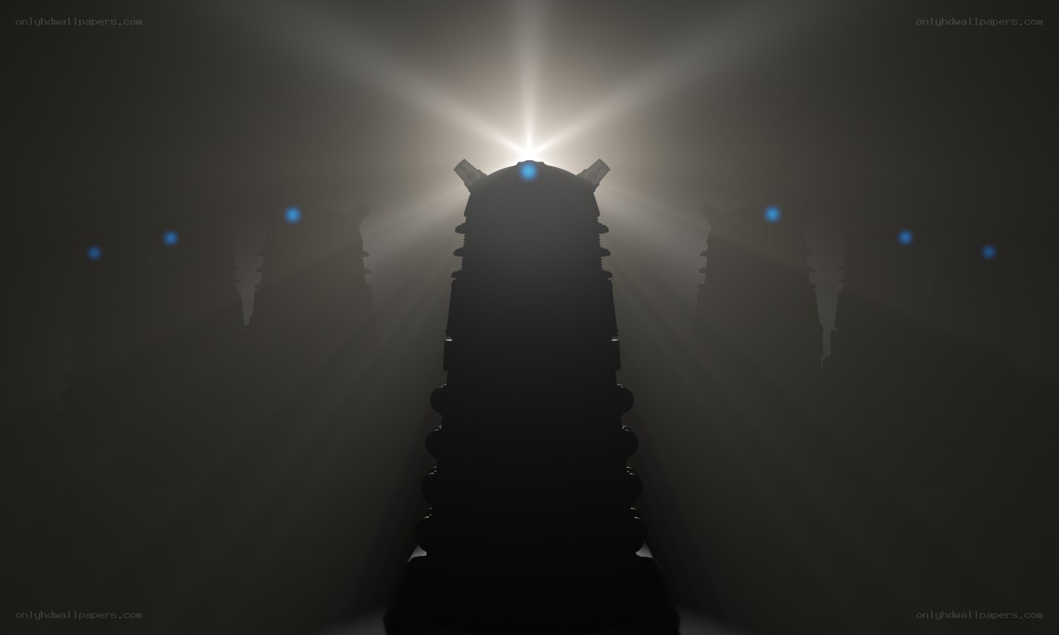 Daleks in a dark corridor