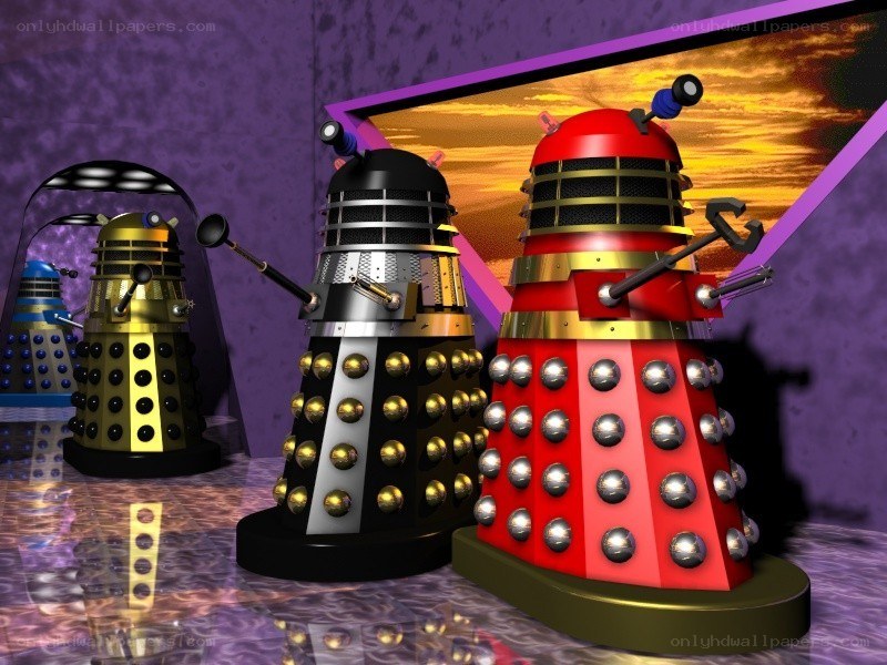 Daleks in a gallery