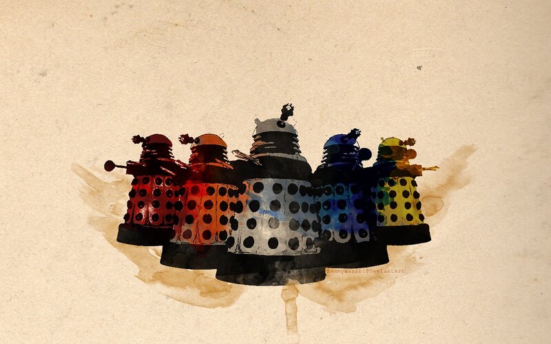 Daleks in watercolor art