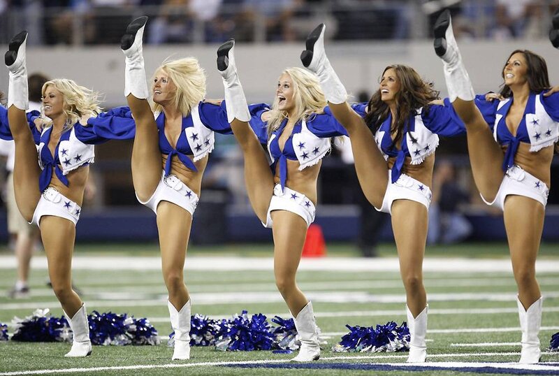 Dallas Cowboys cheerleaders performing