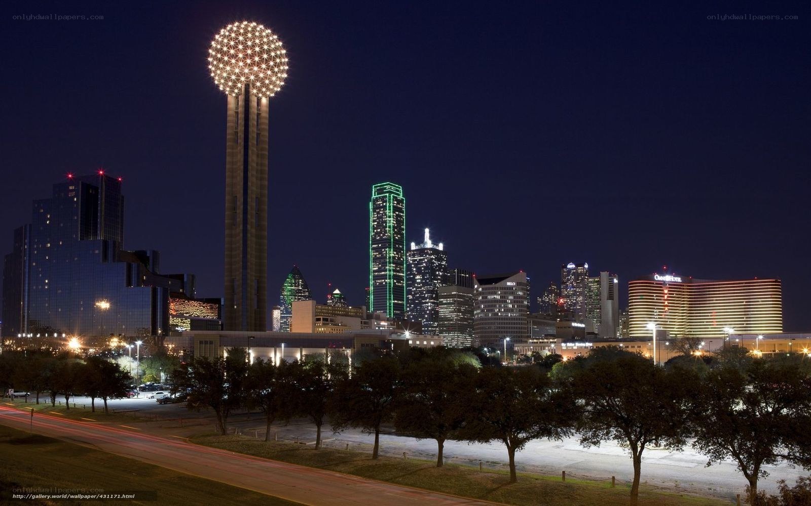 Dallas skyline at night