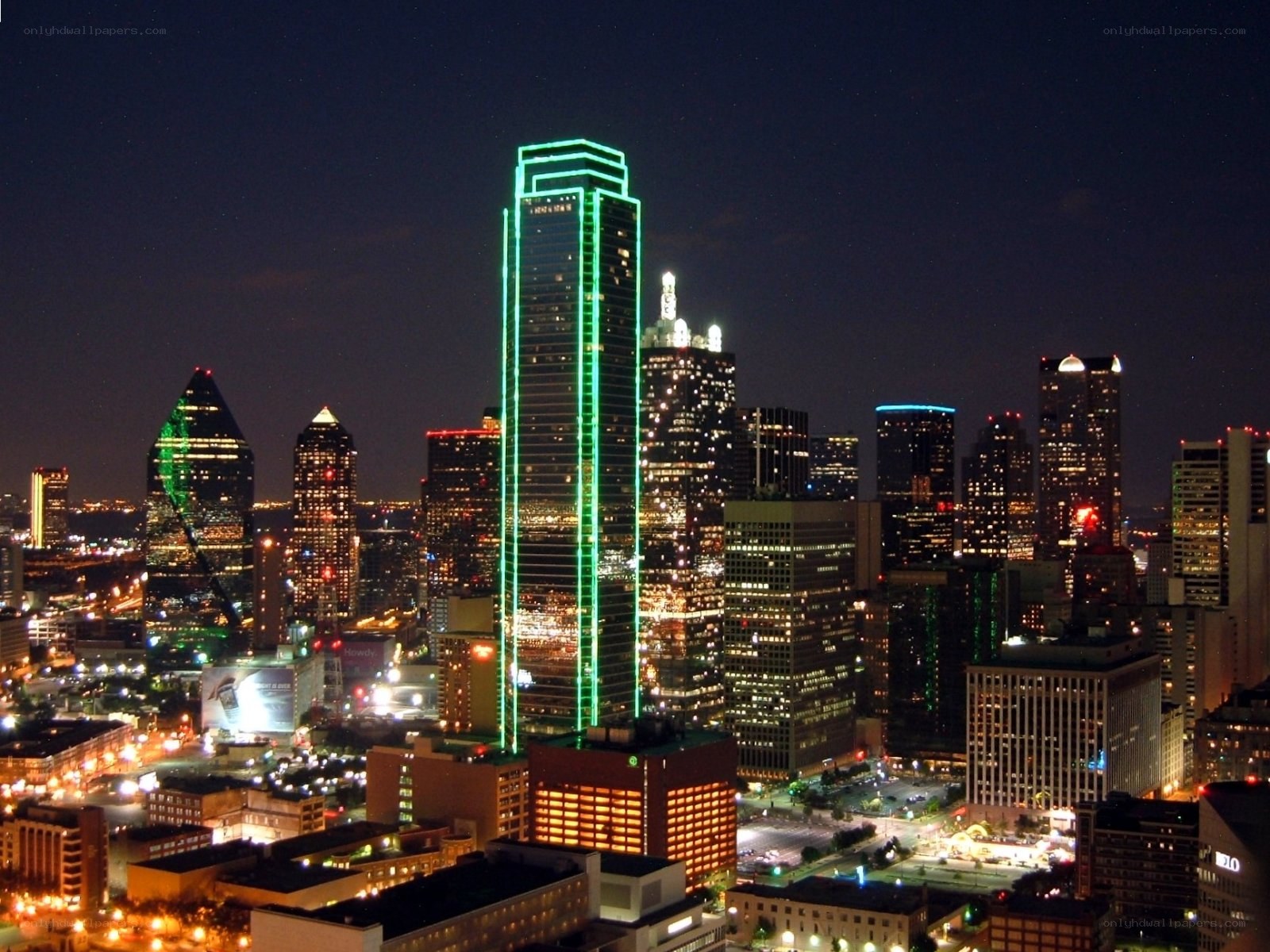 Dallas skyline at night