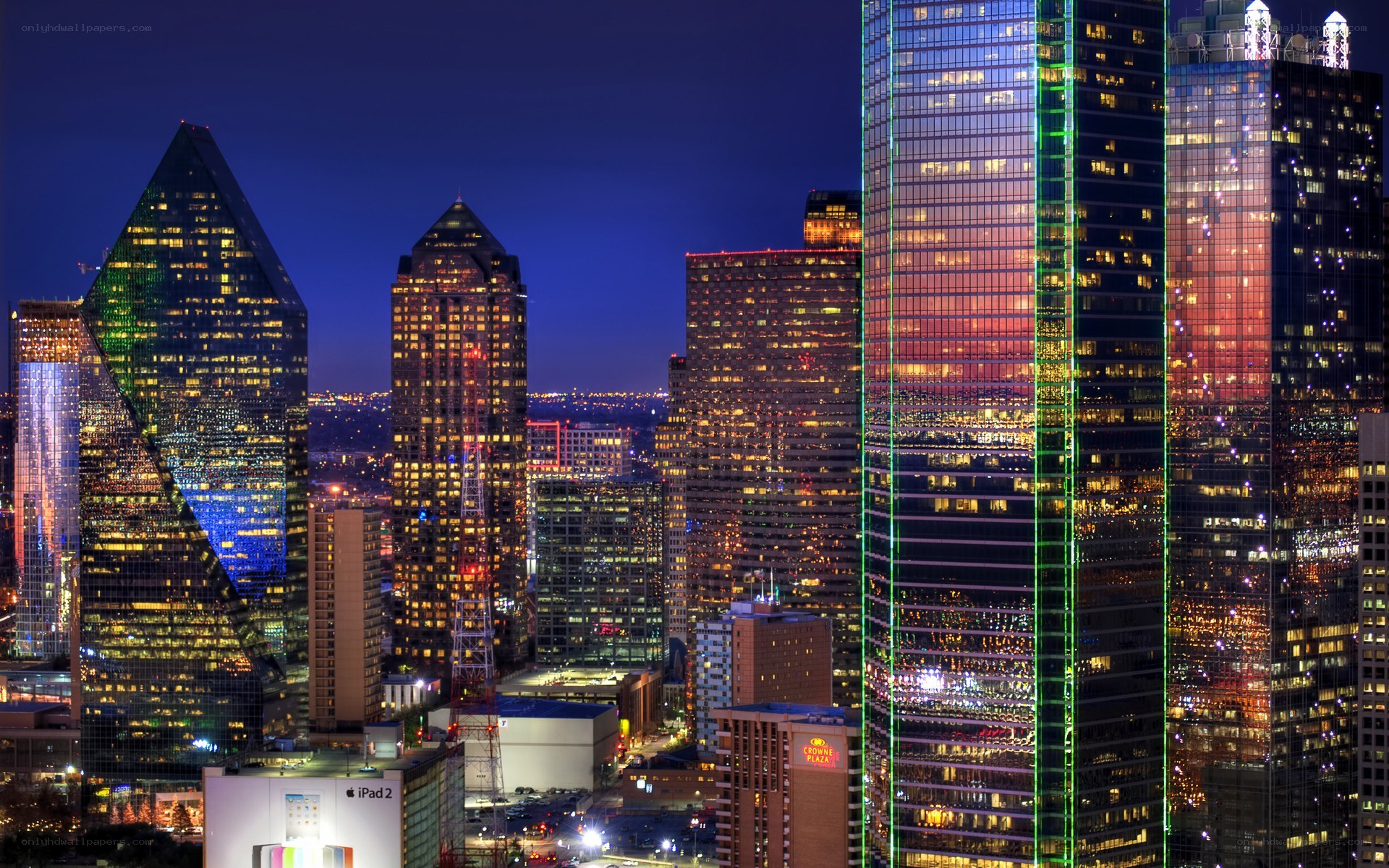 Dallas skyline at night