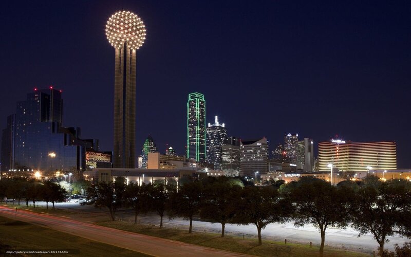 Dallas Skyline at Night — Black, Calm