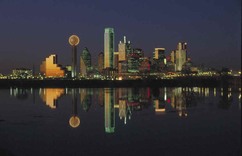Dallas Skyline at Night — Black