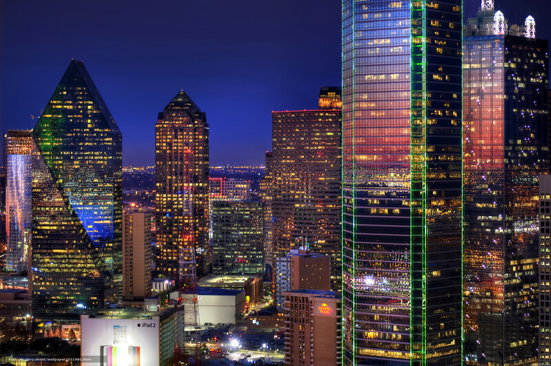 Dallas Skyline at Night — Blue, Dramatic
