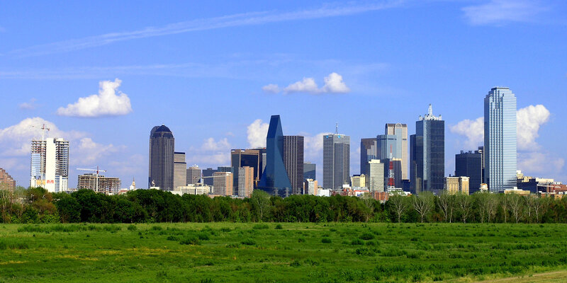 Dallas Skyline — Green, Serene