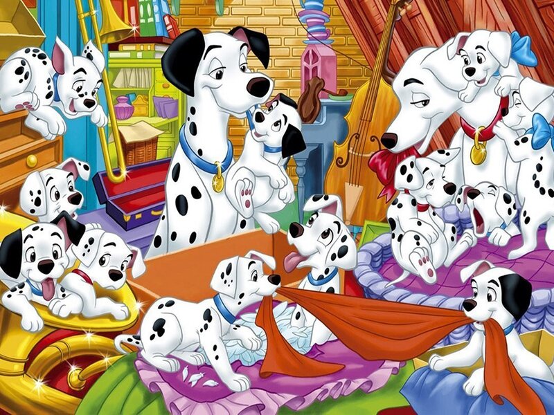 Dalmatian Puppies Playing — White, Playful