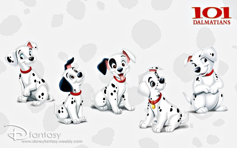 Dalmatian Puppies — White, Playful, Illustration, Collars, Spots