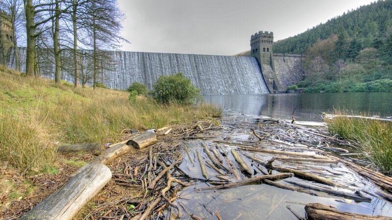 Dam and Reservoir — Green, Serene, Autumn