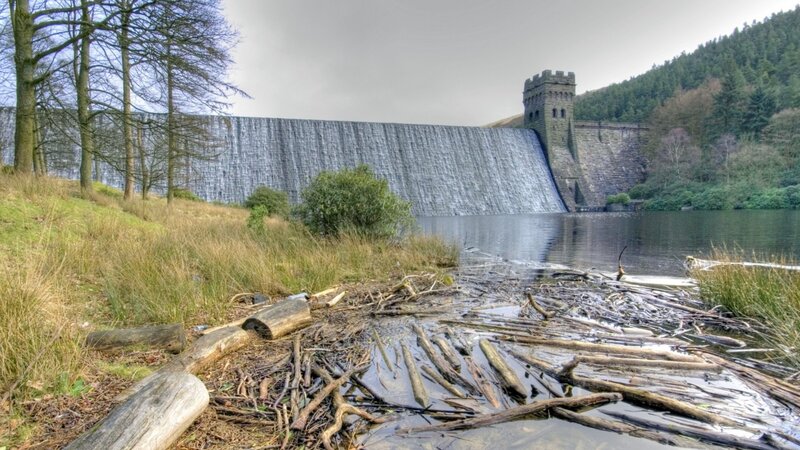 Dam and Reservoir — Green, Serene