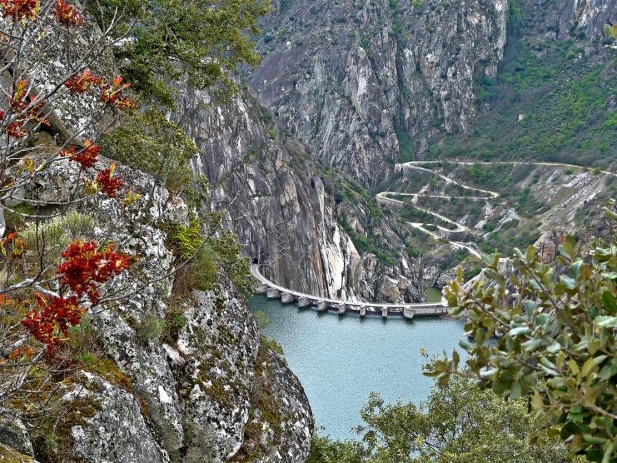 Dam in a mountain gorge