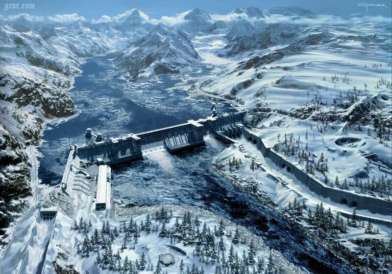 Dam in Snowy Mountains — Blue