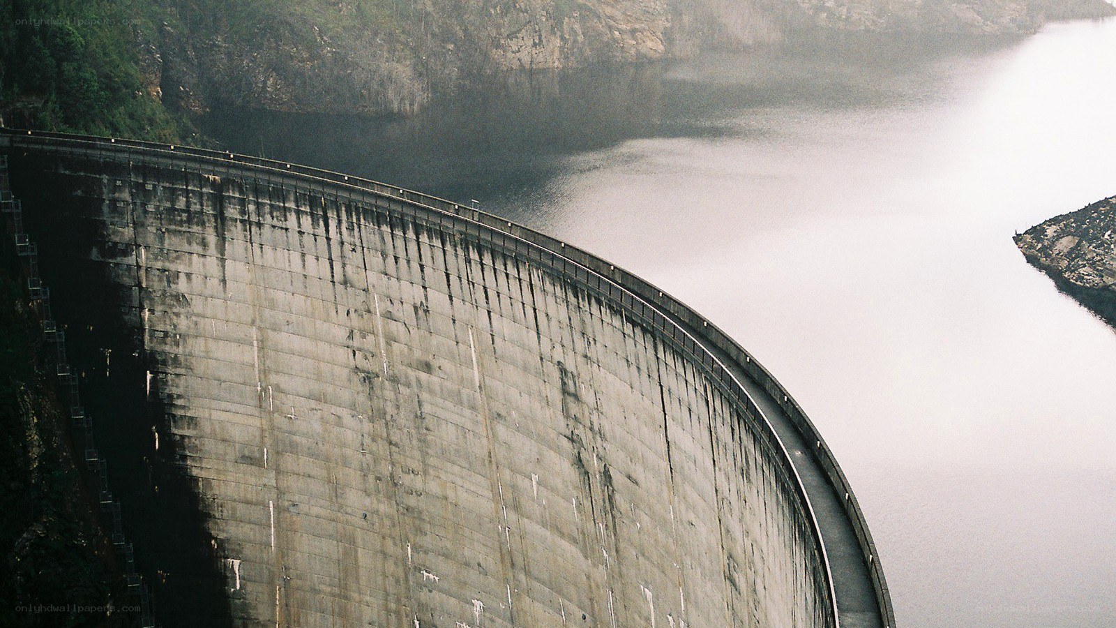 Dam on a misty day