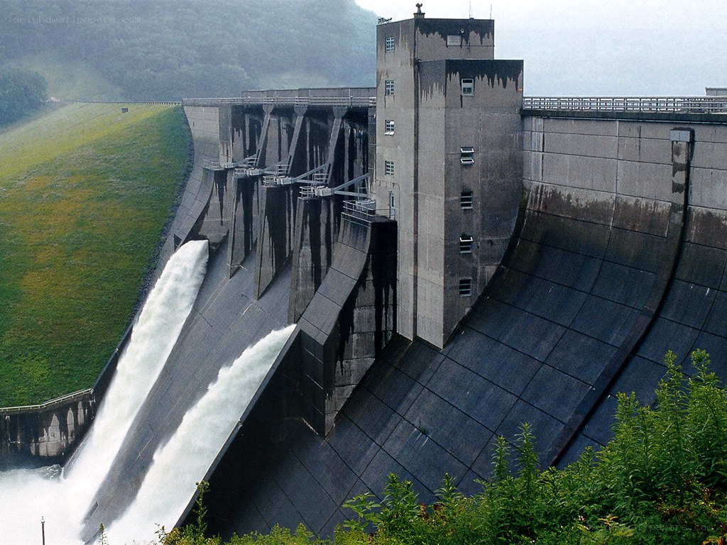 Dam releasing water