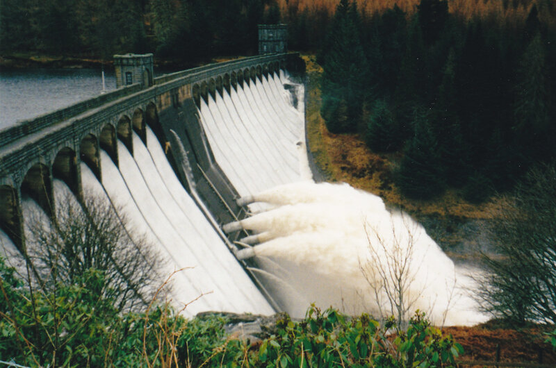 Dam releasing water