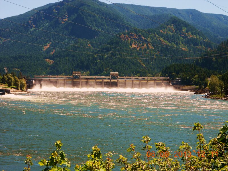 Dam Releasing Water — Green