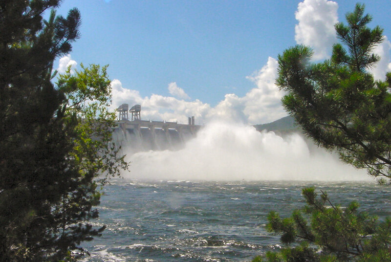 Dam releasing water